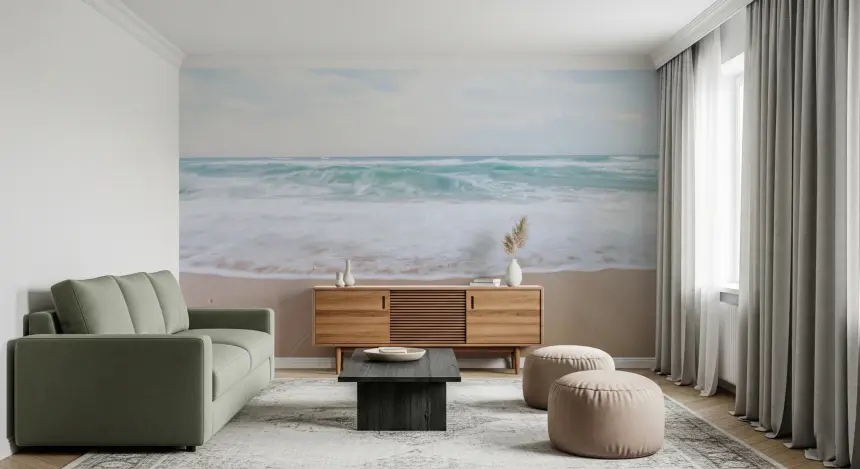 Calm Coastal Scene Wall Mural