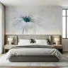 Ethereal Blue Center Bloom Wall Mural 7