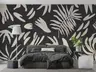 Contemporary Organic Shapes Leaf Pattern Wall Mural 6