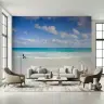 Serene Tropical Beach Ocean View Wall Mural 6
