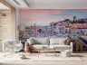 Colorful Mediterranean Port City Wall Mural 8