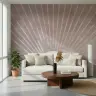 Blush Sunburst Geometric Wall Mural 6