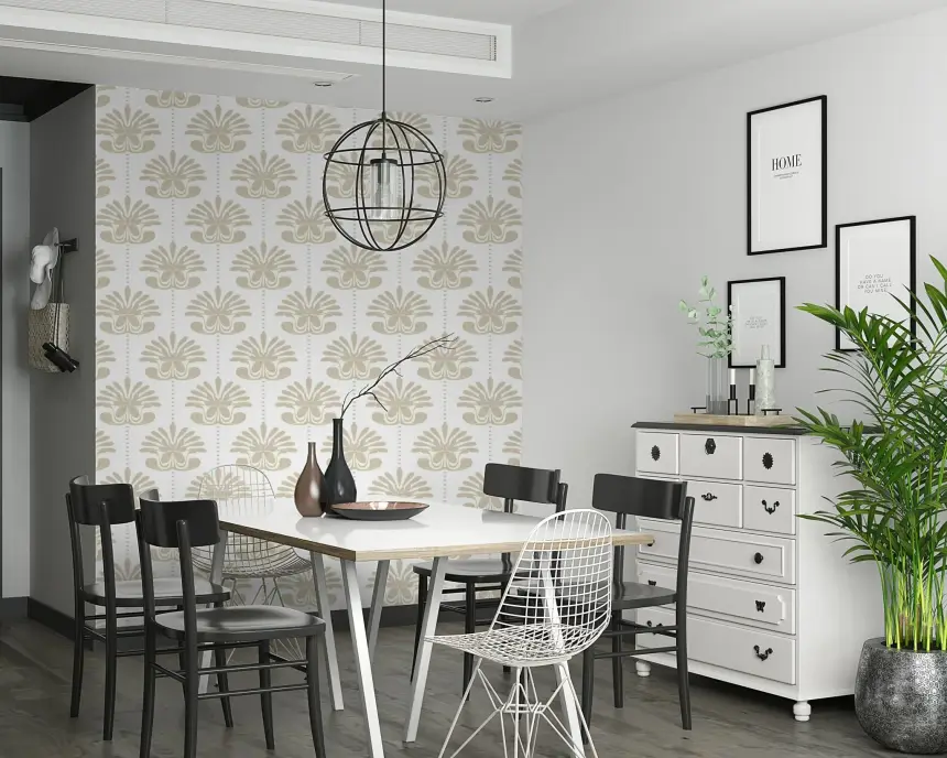 Chic Floral Symmetry Wallpaper