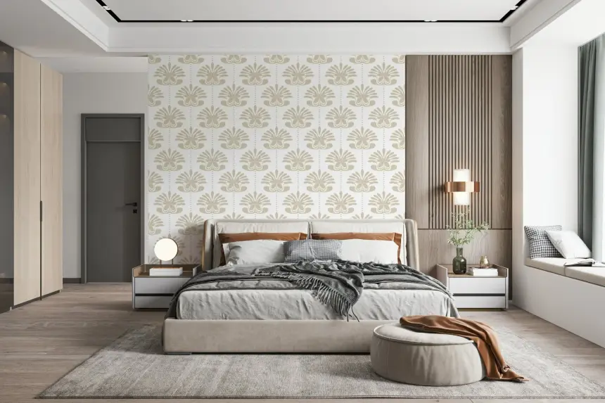 Chic Floral Symmetry Wallpaper