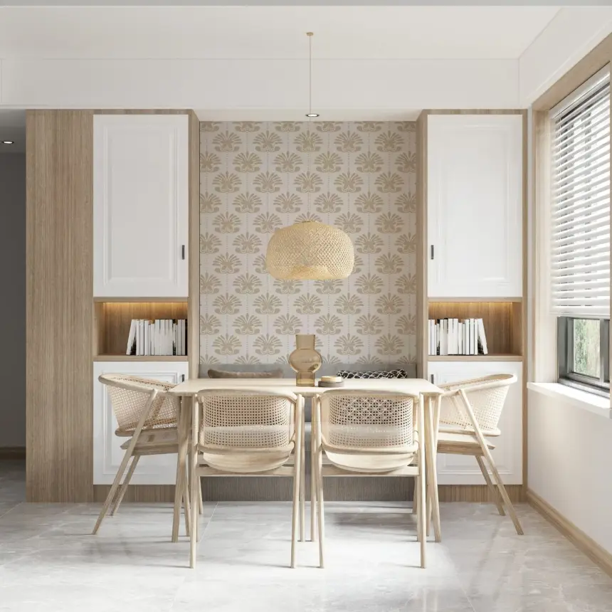 Chic Floral Symmetry Wallpaper