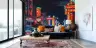 Vibrant Neon Cityscape Wall Mural 6