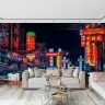 Vibrant Neon Cityscape Wall Mural 7