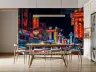 Vibrant Neon Cityscape Wall Mural 8