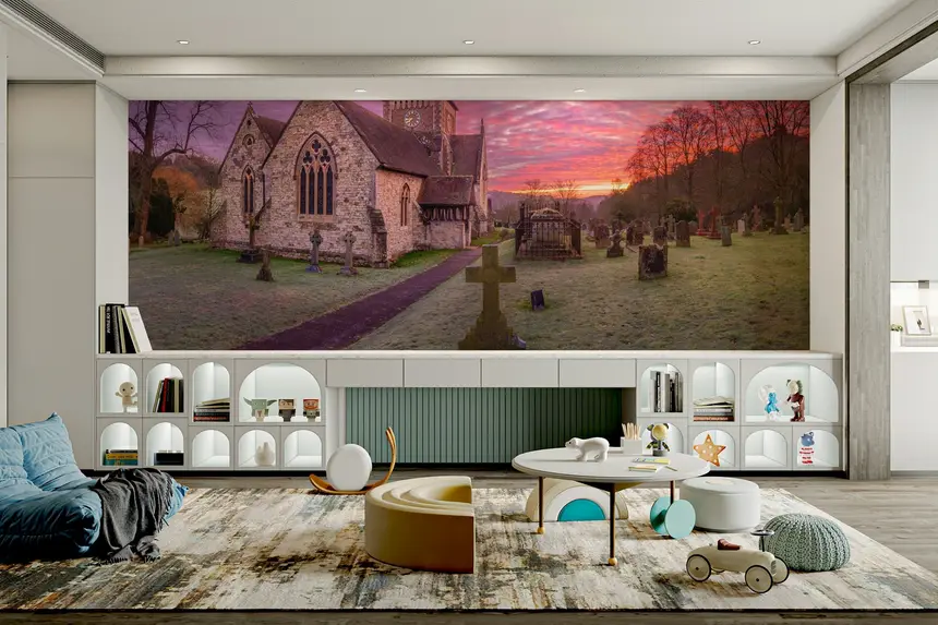 Dawn at the Church Wall Mural