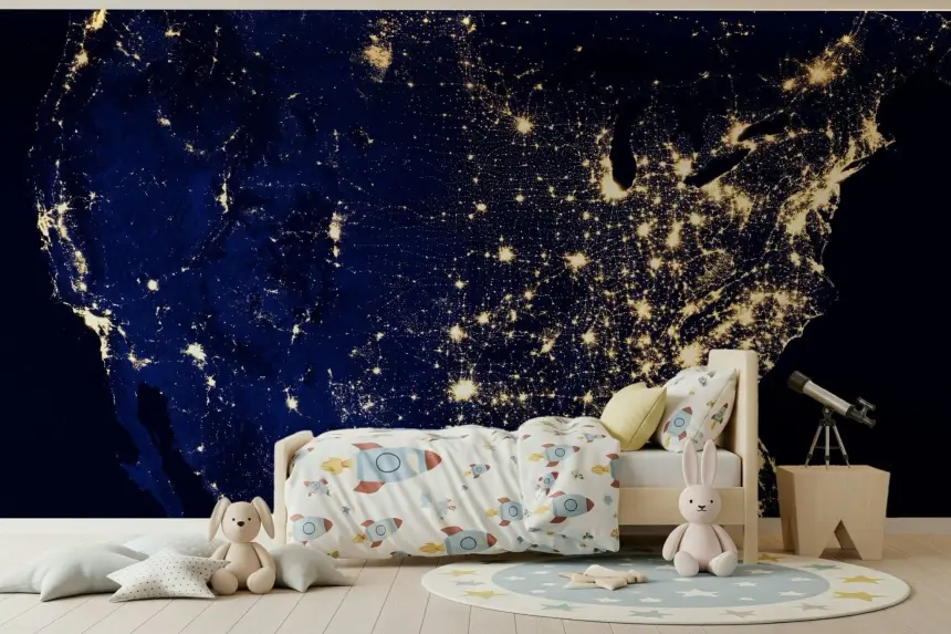 City Lights USA Wall Mural
