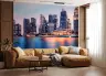 Modern Illuminated City Skyline Reflection Wall Mural 5