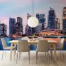 Modern Illuminated City Skyline Reflection Wall Mural 7