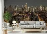 Golden Lit Urban Night View Wallpaper Mural 6