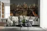 Golden Lit Urban Night View Wallpaper Mural 7