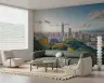 Taipei Skyline Lush Hills Golden Hour Wall Mural 7