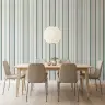 Contemporary Cream and Teal Vertical Stripe Wallpaper 8
