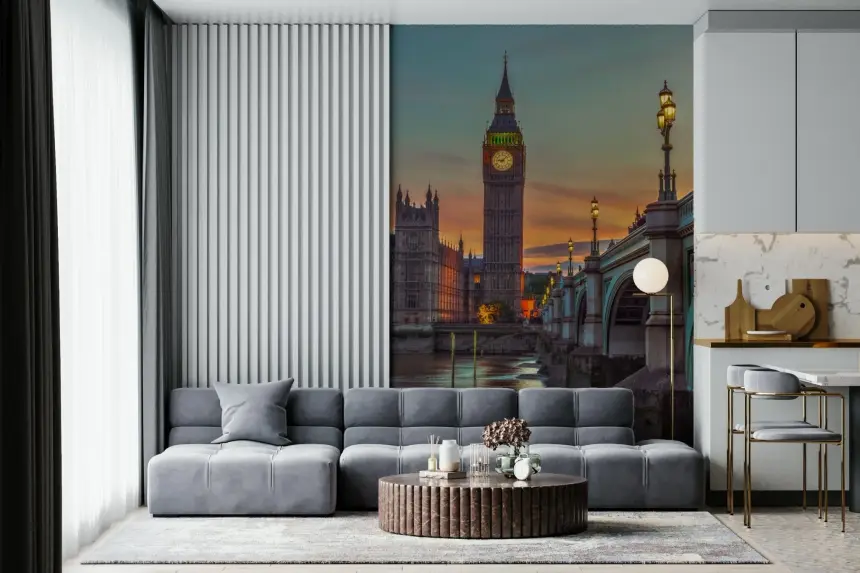 Clock Tower Wall Mural