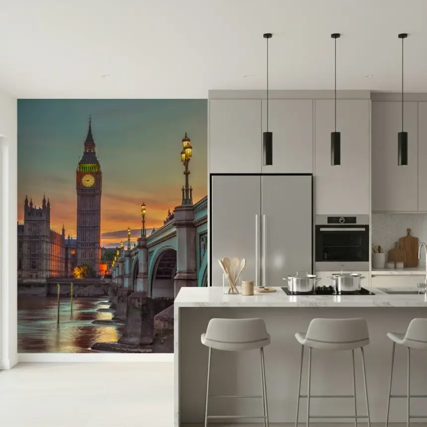 Clock Tower Wall Mural