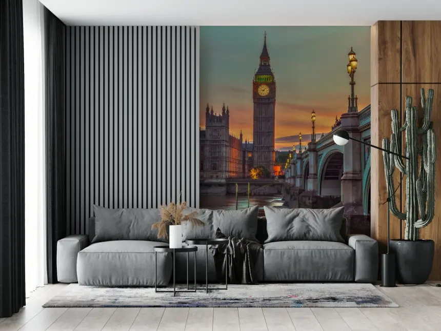 Clock Tower Wall Mural