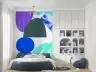 Abstract Organic Teal Aqua Violet Shapes Wallpaper 7