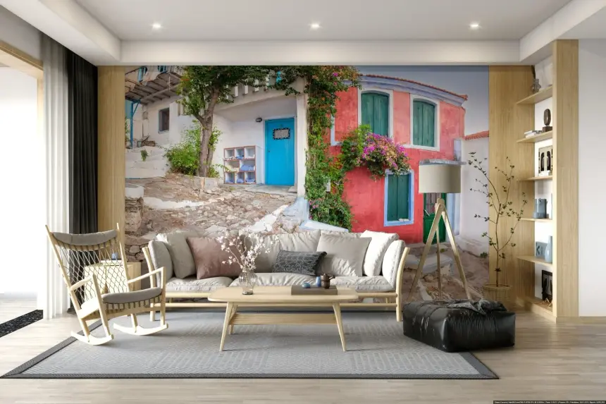 Coastal Cottage Charm Wall Mural