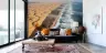 Aerial Desert Dunes and Ocean Waves Wall Mural 7