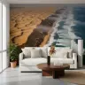Aerial Desert Dunes and Ocean Waves Wall Mural 8