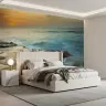 Serene Coastal Sunset Rocky Shore Wall Mural 6