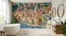 Pink Bougainvillea Harbor View Townscape Wallpaper Mural 7