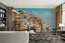Vibrant Coastal Village Wall Mural 7