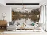 Central Park Lake Reflection Cityscape Wall Mural 6