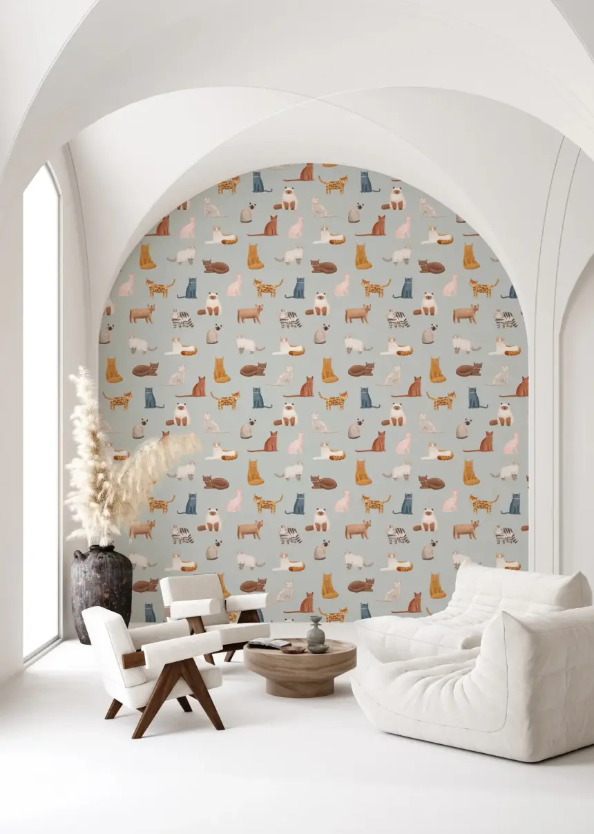Cool Cats in Blue Wallpaper