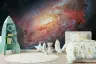 Crimson Gold Galactic Spiral Wall Mural 6