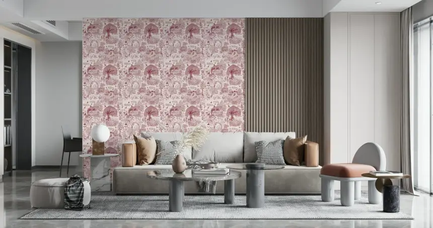 Country Charm Toile Wallpaper