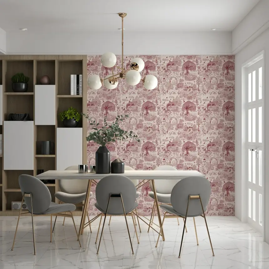Country Charm Toile Wallpaper