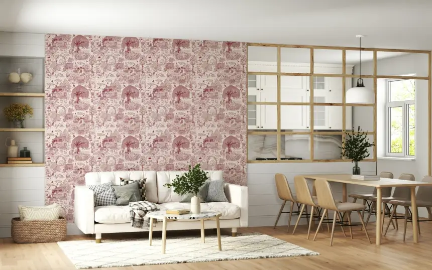 Country Charm Toile Wallpaper