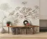 Sepia Botanical Umbellifer Wall Mural 7
