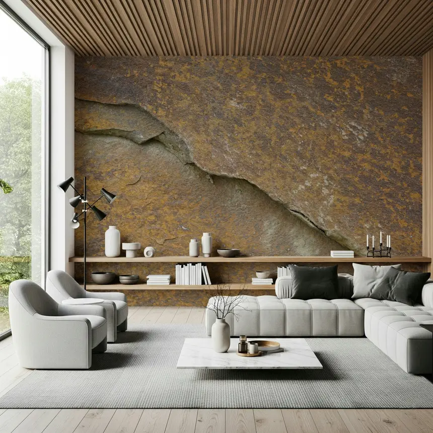 Cracked Stone Wall Mural -2566606