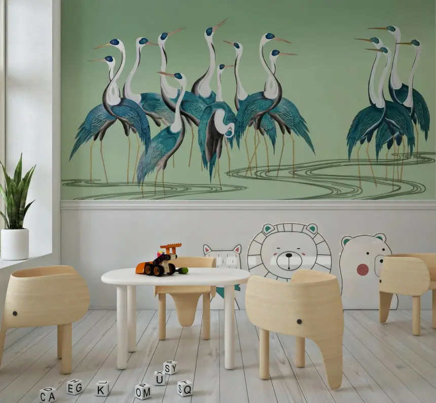 Crane Chorus Wall Mural