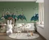 Elegant Chinoiserie Blue Cranes Wall Mural 7