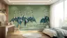Elegant Chinoiserie Blue Cranes Wall Mural 8