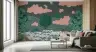 Serene Crane and Pink Cloud Landscape Wall Mural 8