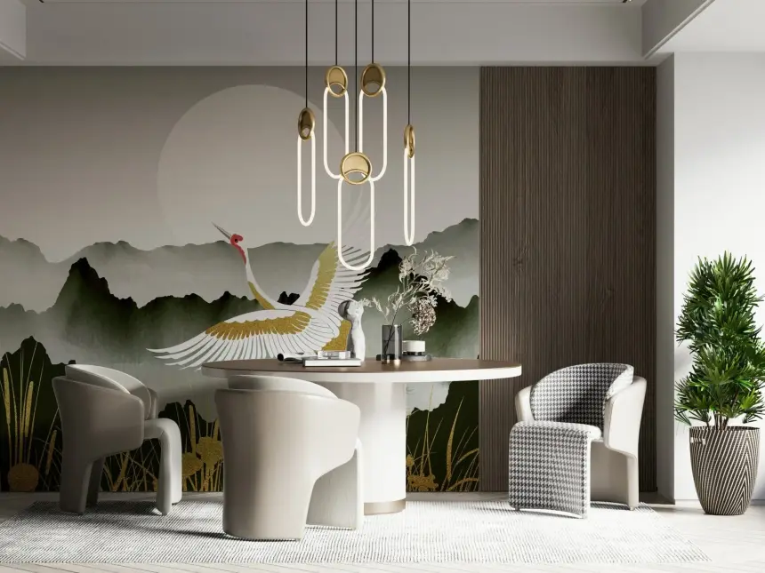 Crane's Golden Dawn Wall Mural