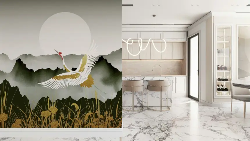 Crane's Golden Dawn Wall Mural