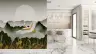 Golden Crane and Misty Mountains Wall Mural 8