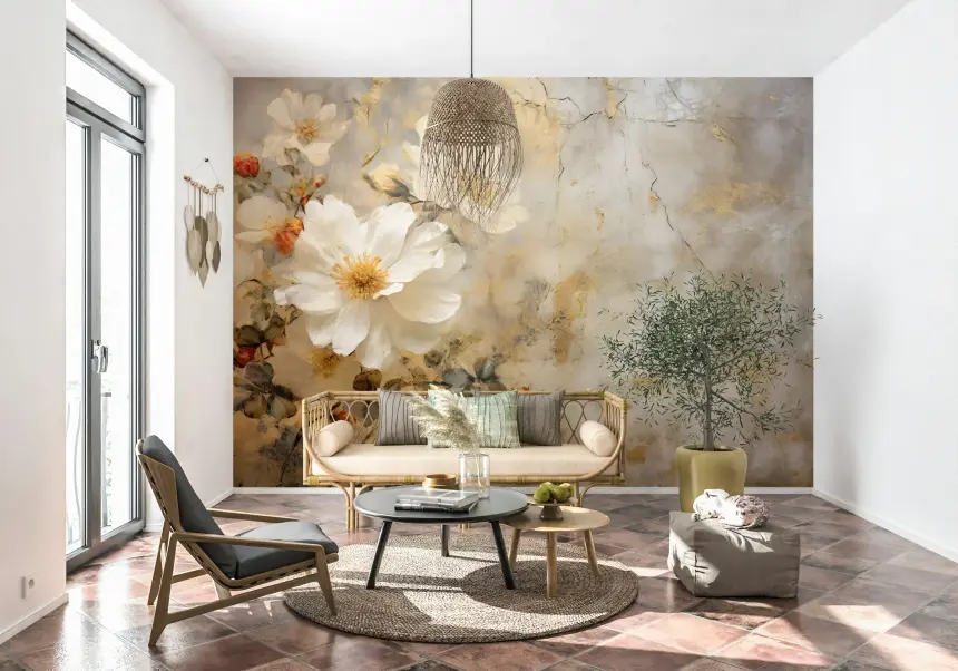 Ivory Petals Wall Mural -2578336