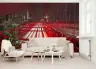 Brooklyn Bridge Red Cityscape Night Wall Mural 6