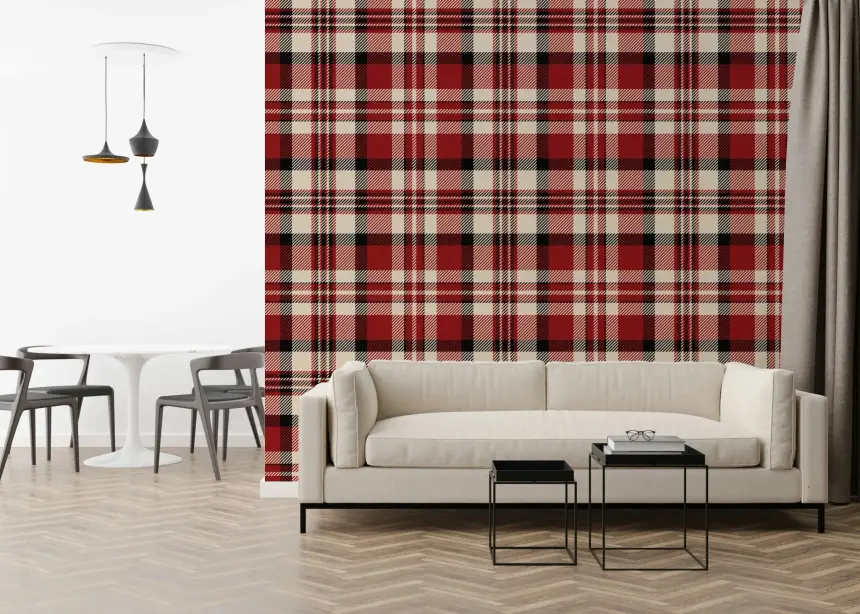 Crimson Plaid Wallpaper