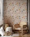 Adorable Illustrated Cats Pattern Wallpaper 8