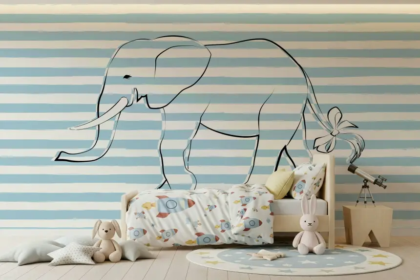 Elephant with a Bow Wall Mural -2643123